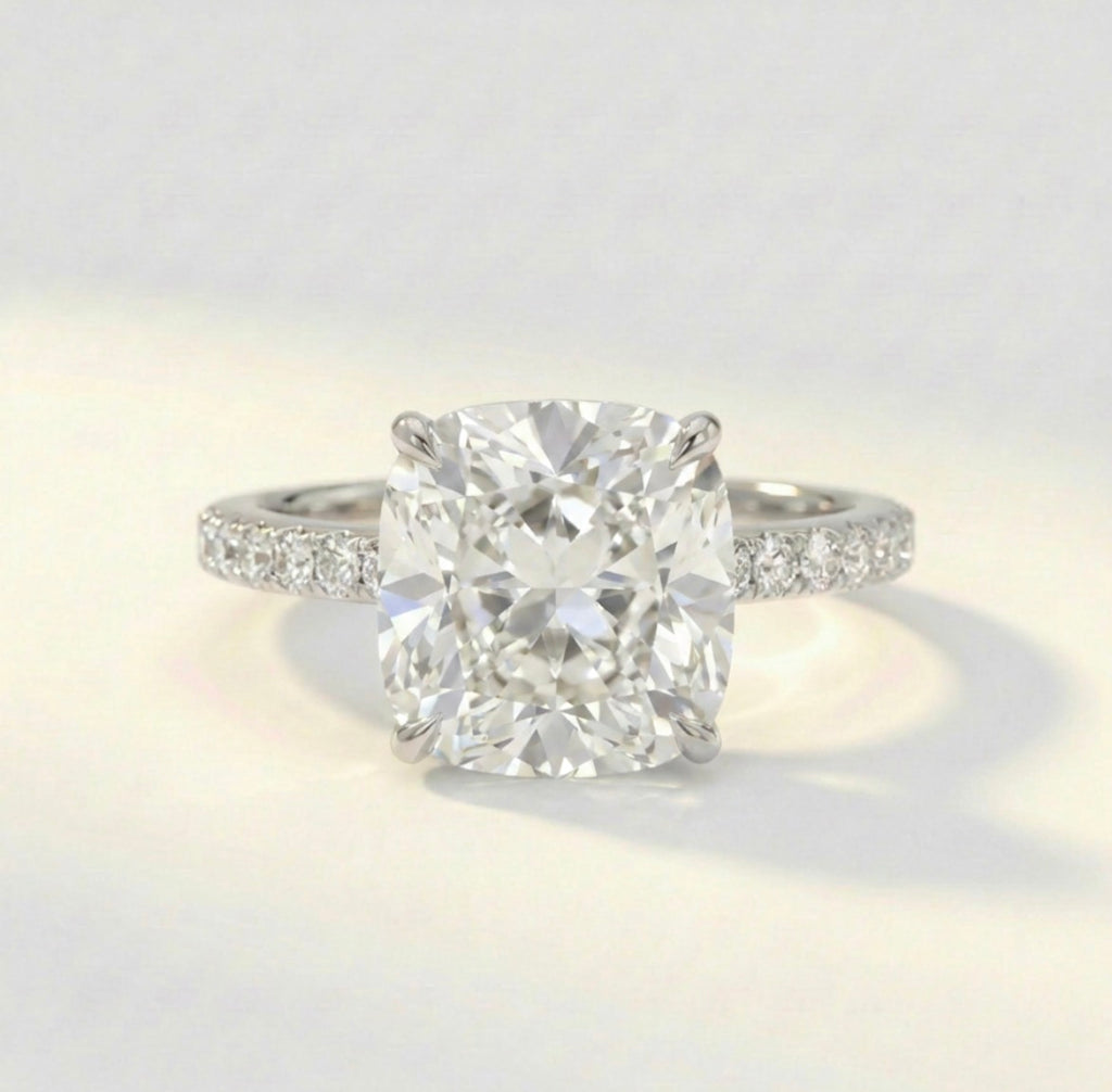 クッションハーフパヴェリング/Cushion Half Pave Ring