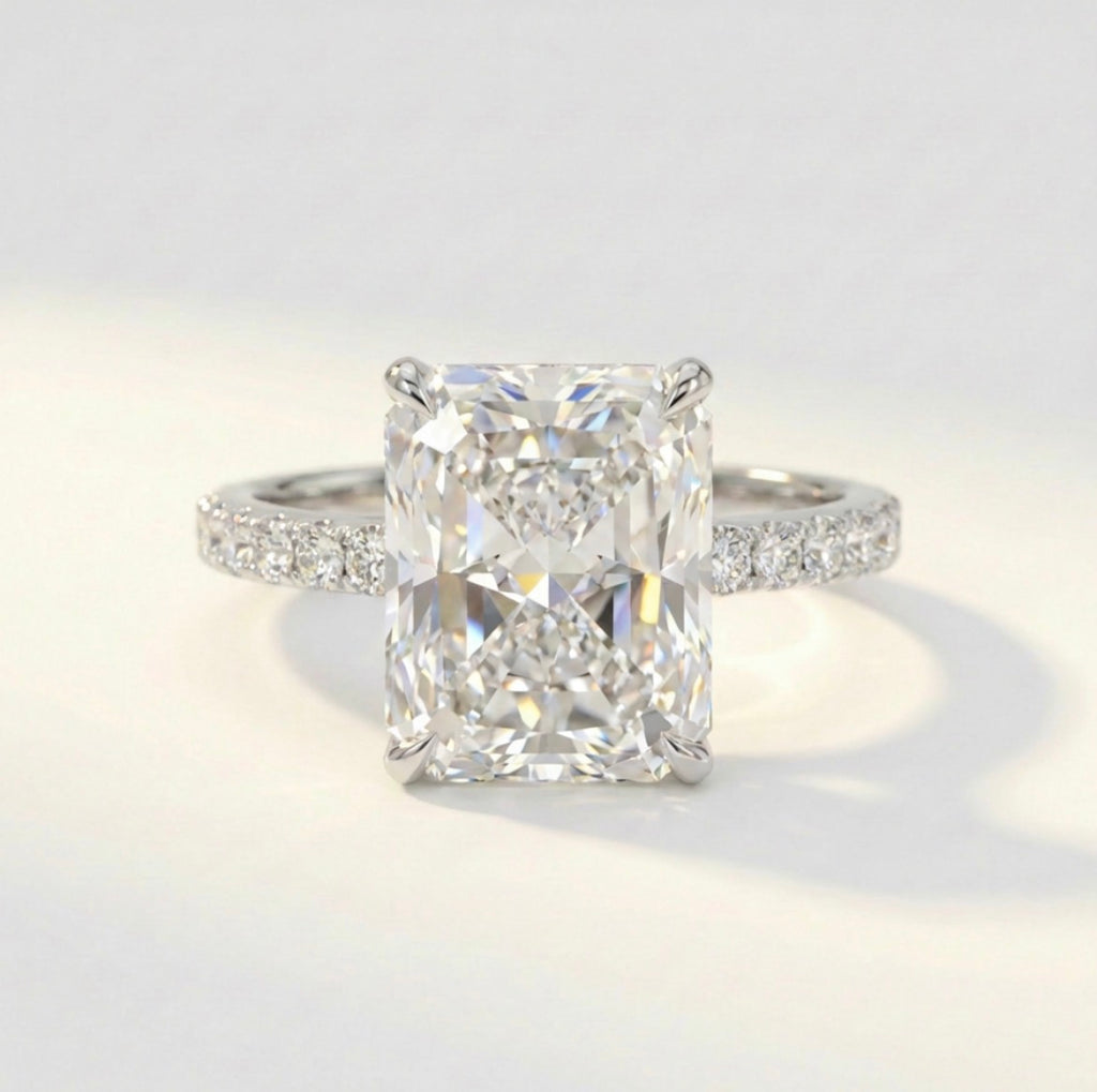 Radiant Half Pave Ring