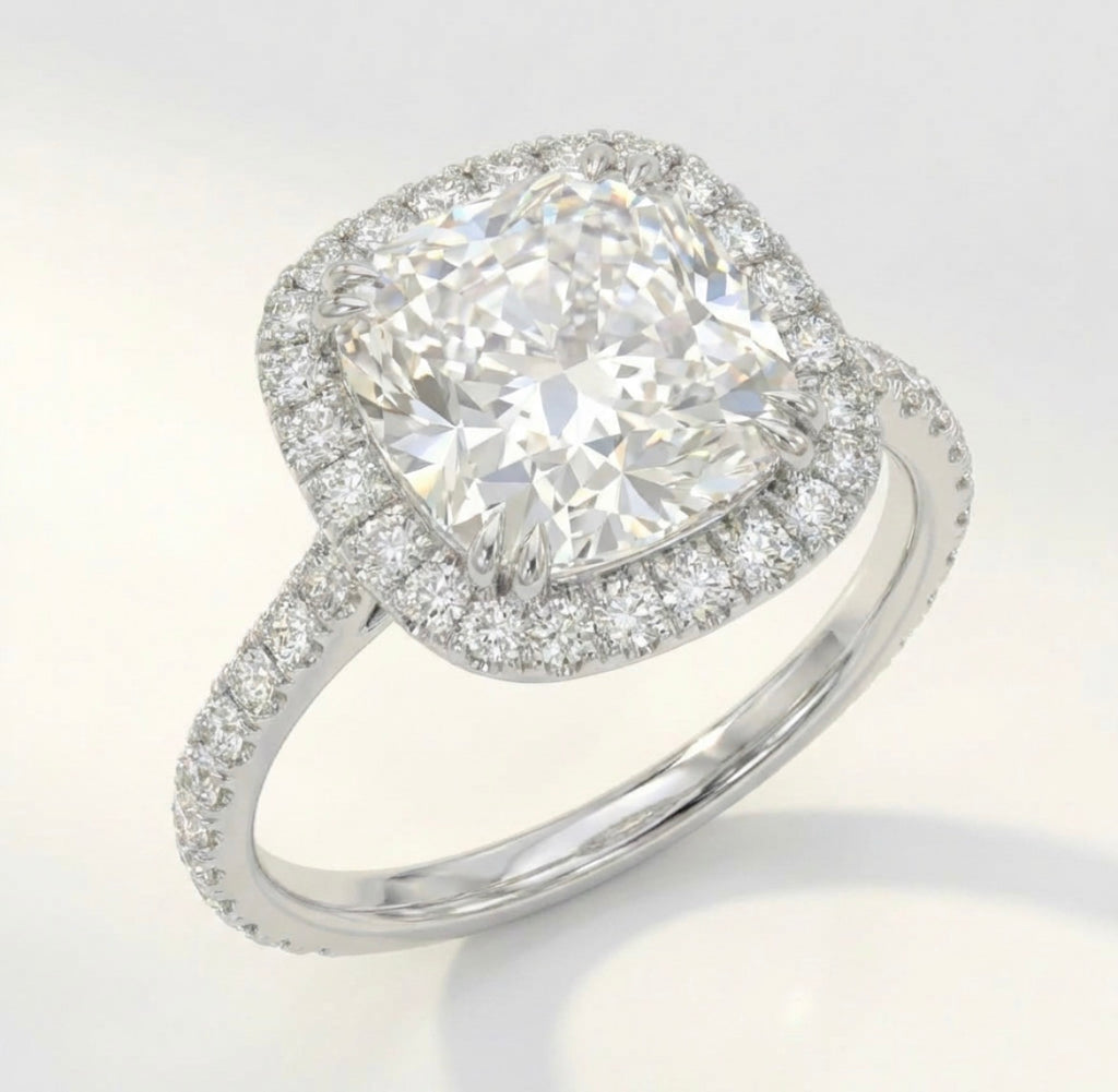 クッション ヘイロー リング/Cushion Halo Ring
