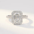 Emerald Cut Halo Ring