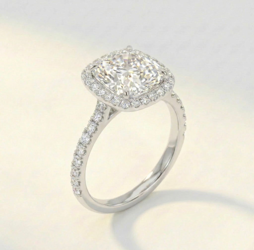 クッション ヘイロー リング/Cushion Halo Ring