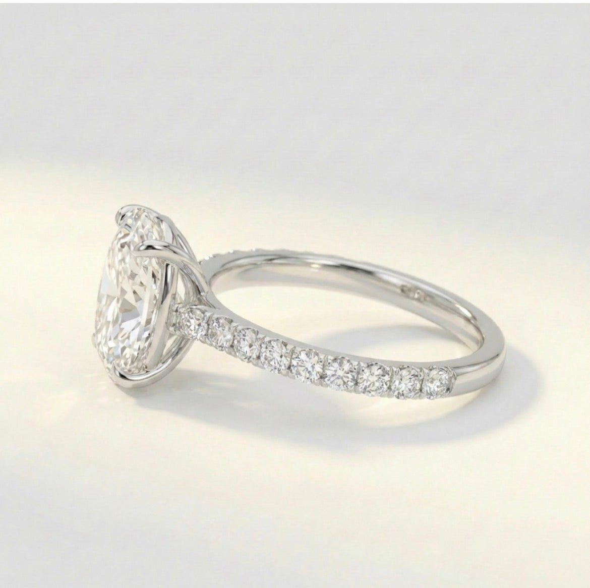 Cushion Half Pave Ring