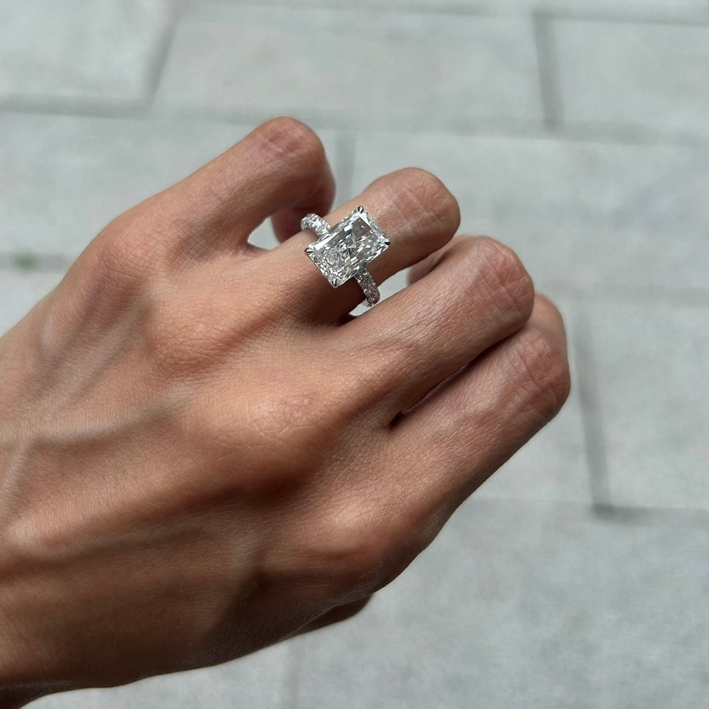 Radiant Half Pave Ring