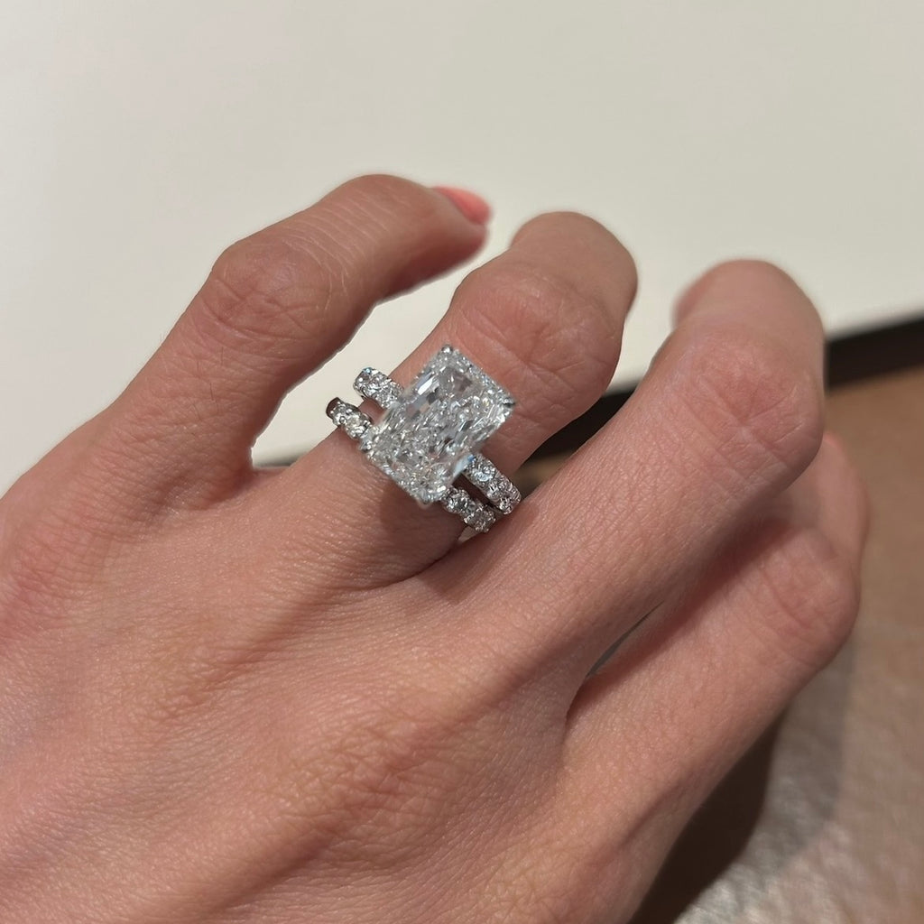 Radiant Half Pave Ring
